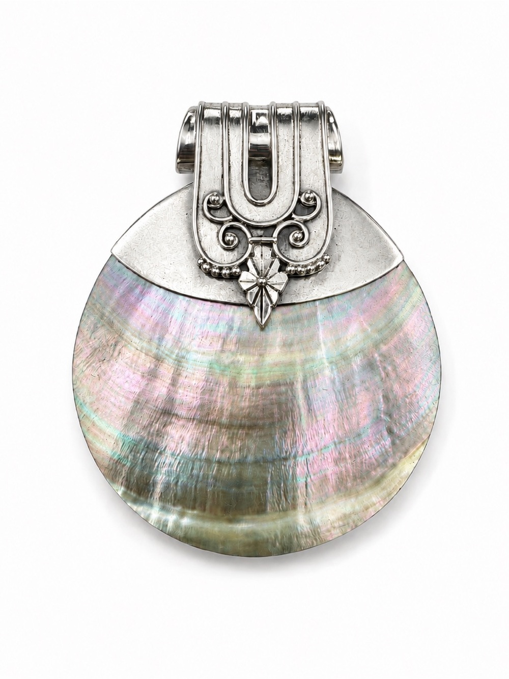 Mother of Pearl Shell Custom Disk Pendant